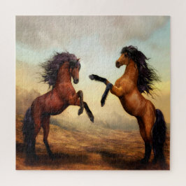 Puzzle Enfrentamiento de caballos salvajes