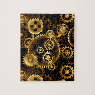 Puzzle Engranajes de latón Steampunk sin costuras