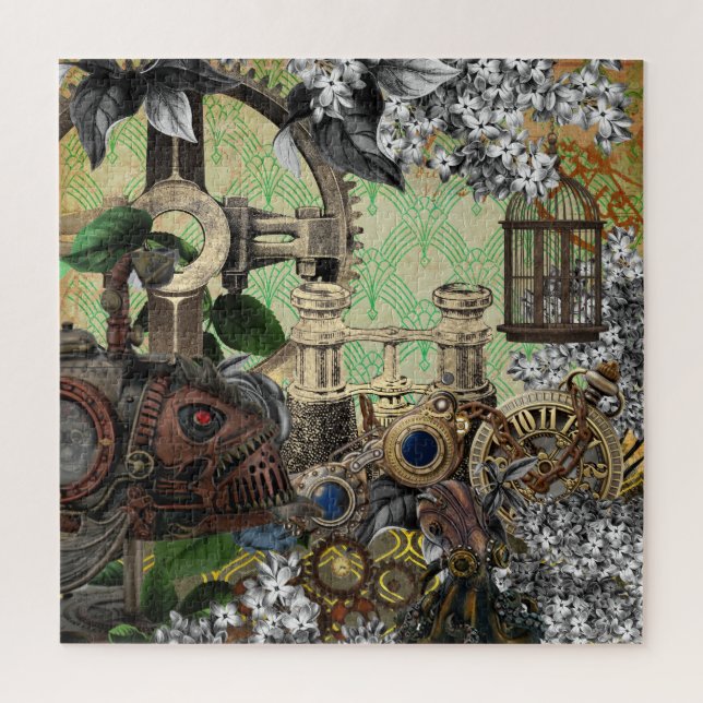 Puzzle Engranajes de Steampunk, Reloj, Binoculares (Vertical)