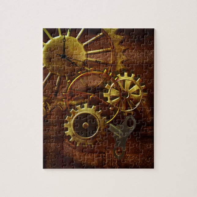 Puzzle Engranajes y tubos de Steampunk (Vertical)