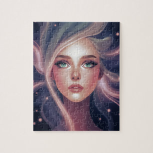 Puzzle Enigmática Diosa de los Ojos Esmeraldas