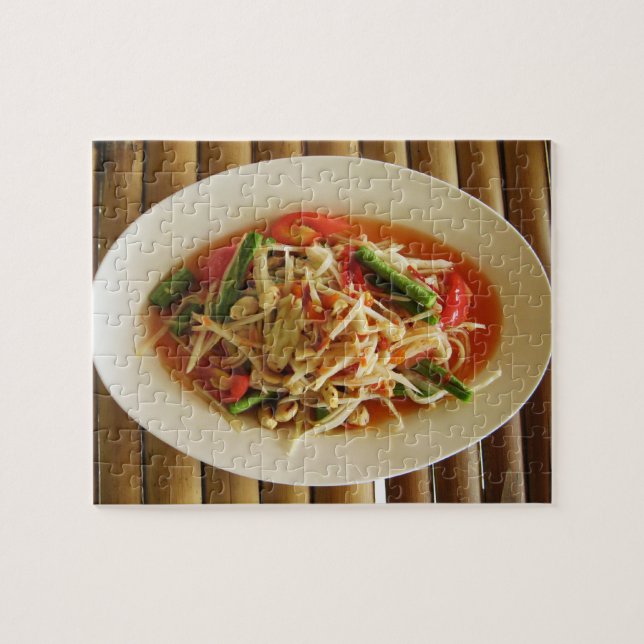 Puzzle Ensalada de Papaya picante [Som Tam] ... Comida la (Horizontal)