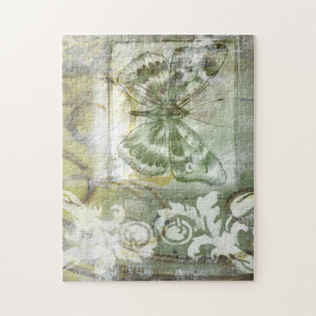 Puzzle Entrada de mariposa verde con puerta de hierro (Vertical)