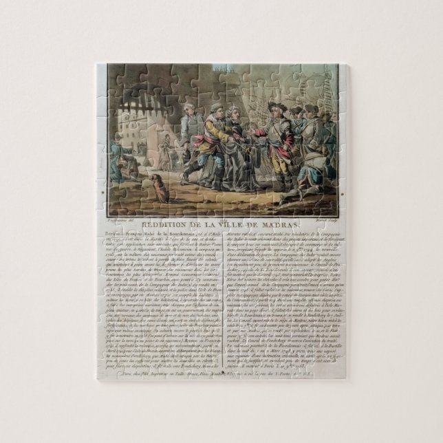 Puzzle Entrega de la ciudad de Madras, 1746, grabado (Vertical)