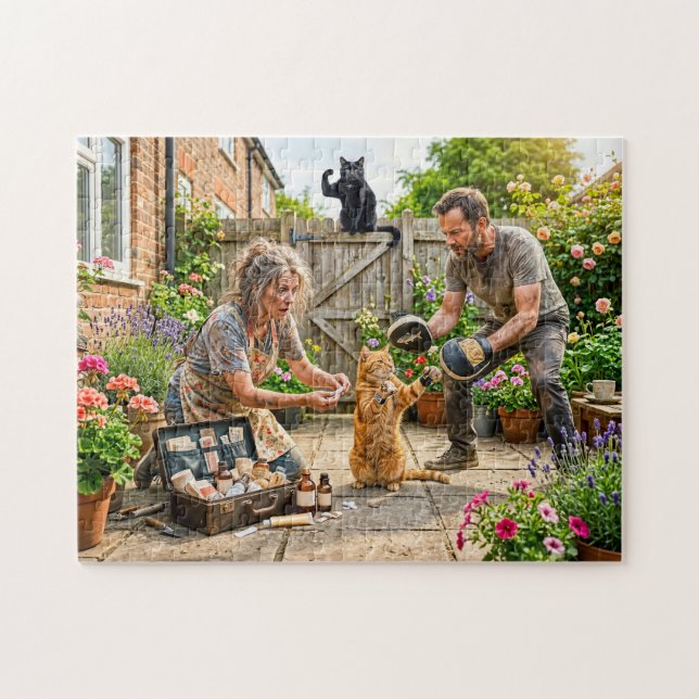 Puzzle Entrenamiento de lucha de gatos caos (Horizontal)