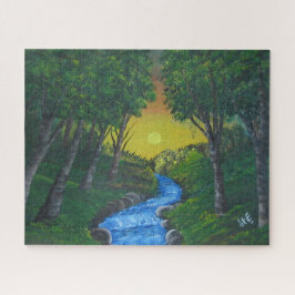 Puzzle Epic Sunset Forest Stream Un Paisaje Único