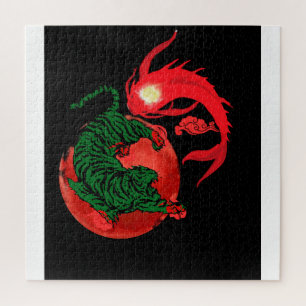 Puzzle equilibrio de estilo artístico japonés en yin yang