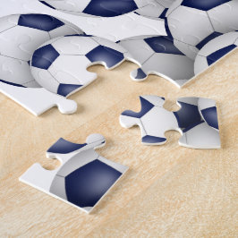 Puzzle equipo blanco azul colores chicas fútbol
