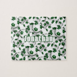 Puzzle equipo blanco verde colores chica