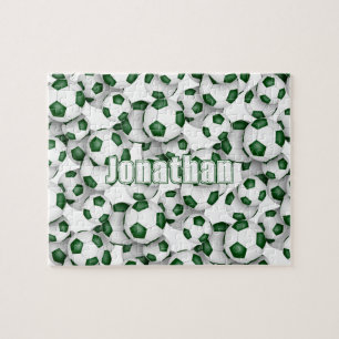 Puzzle equipo blanco verde colores chica