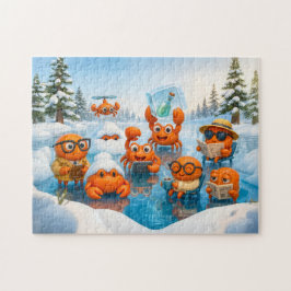 Puzzle Equipo de cangrejos espías de invierno en misión á