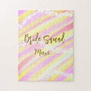 Puzzle Equipo de novia dorado rosa pastel brillante color