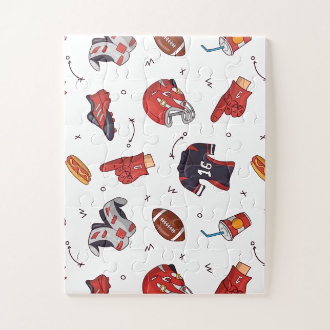 Puzzle Equipo deportivo de fútbol con patrón de comida (Vertical)
