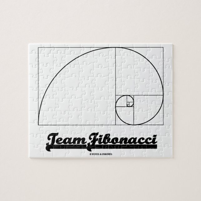 Puzzle Equipo Fibonacci (espiral de Fibonacci) (Horizontal)