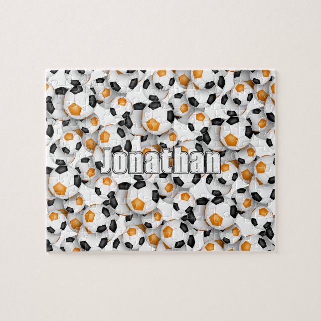 Puzzle equipo naranja negro colores chica (Horizontal)