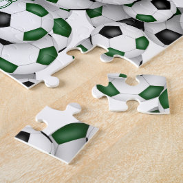 Puzzle equipo negro verde colores chicas fútbol