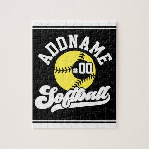 Puzzle Equipo Retro Personalizado de Softball Jugador AGR