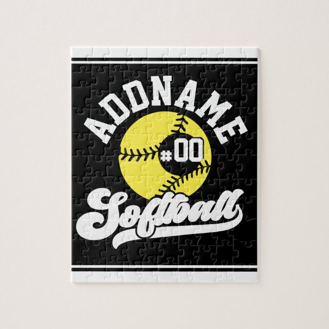 Puzzle Equipo Retro Personalizado de Softball Jugador AGR (Vertical)