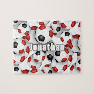 Puzzle equipo rojo negro colores chica