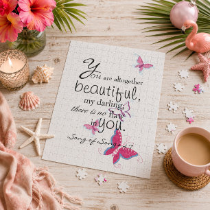 Puzzle Eres hermosa Escritura Biblia mariposa
