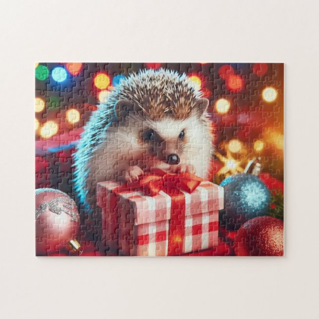 Puzzle Erizo de Navidad Todo Encendido (Horizontal)