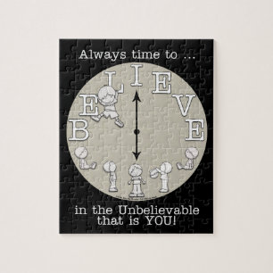 Puzzle Es hora de creer: pequeño chico y reloj