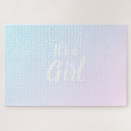 Puzzle Es una revelación de género de gradiente azul rosa