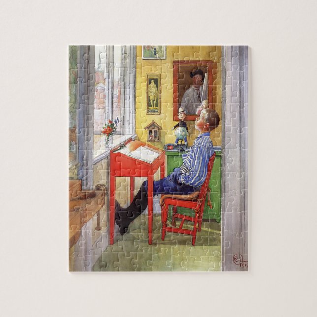 Puzzle Esbjorn Haciendo su tarea personal por Carl Larsso (Vertical)