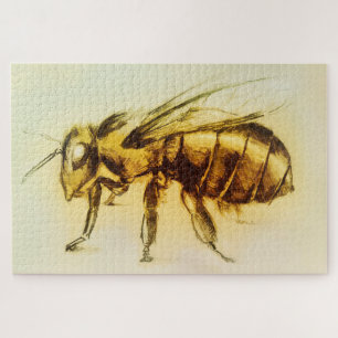 Puzzle Esbozo de insectos realistas, avispón amarillo, ab