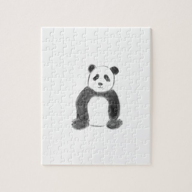 Puzzle Esbozo de panda blanco y negro (Vertical)