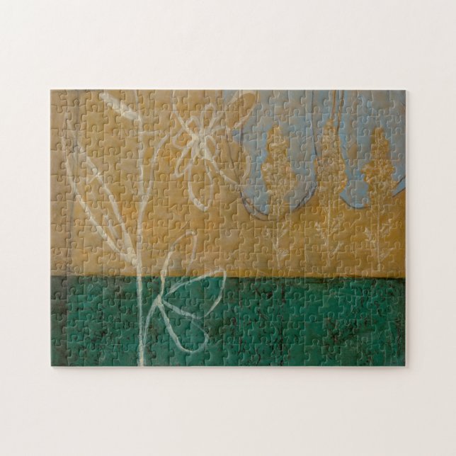 Puzzle Esbozo floral con flores silvestres y plantas (Horizontal)