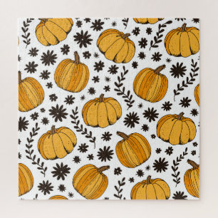 Puzzle Esbozos de calabaza: patrón sin costuras dibujado