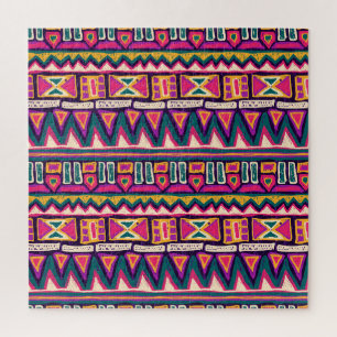 Puzzle Esbozos tribales: patrón azteca dibujado a mano.
