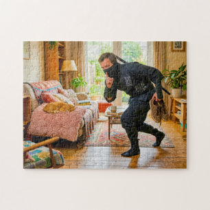 Puzzle Escabulléndose del gato dormido