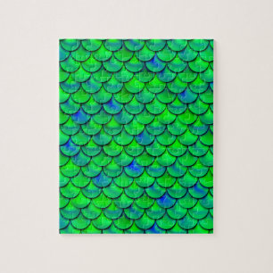 Puzzle Escalas azules verdes caídas