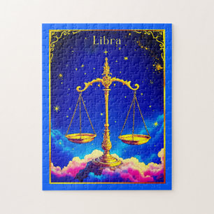 Puzzle Escalas del Zodiaco Libra en un Cielo Lleno de Est