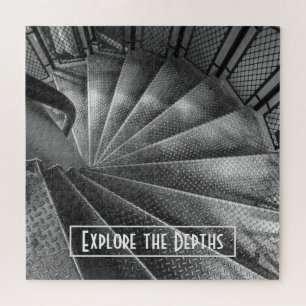 Puzzle Escalera de ilusión óptica metálica en blanco y