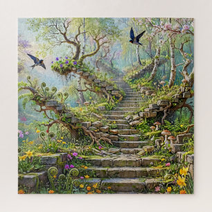 Puzzle Escalera Surrealista de Primavera que se Traga Flo