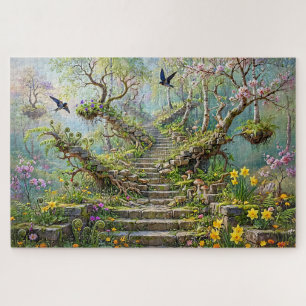 Puzzle Escalera Surrealista de Primavera que se Traga Flo
