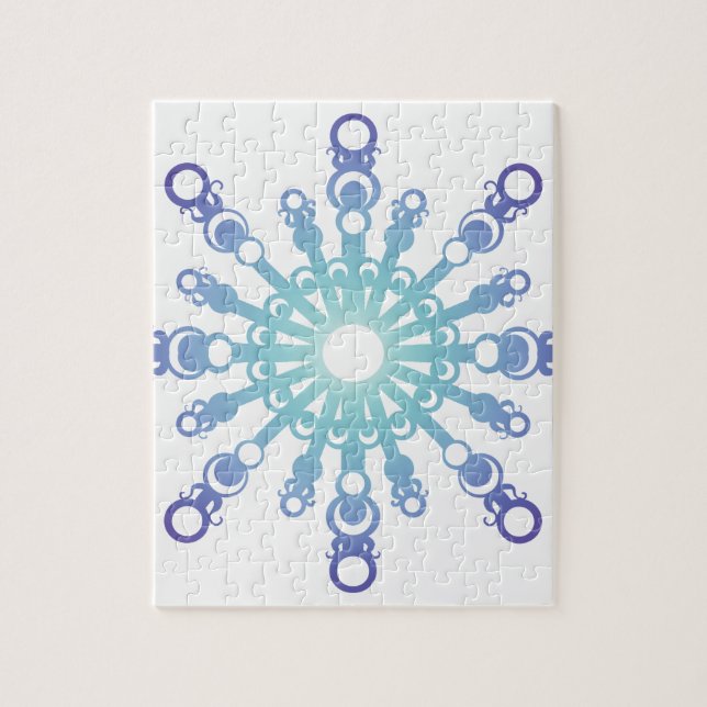 Puzzle Escama azul IV (Vertical)