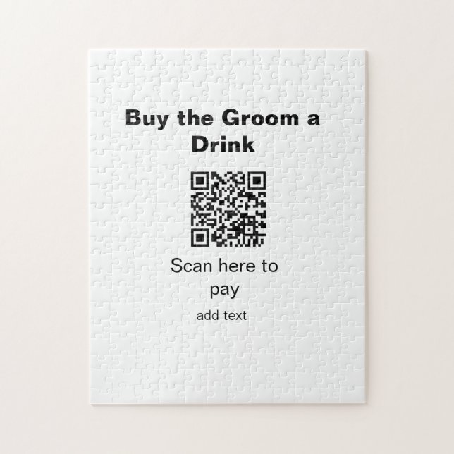 Puzzle escane QR de soltero para pagar una bebida al novi (Vertical)