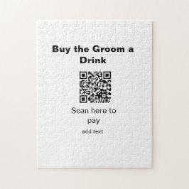 Puzzle escaneo QR de soltero para pagar una bebida al nov