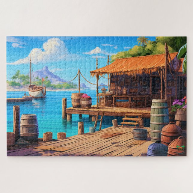 Puzzle Escape de ganchos tropicales 🌅 (Horizontal)