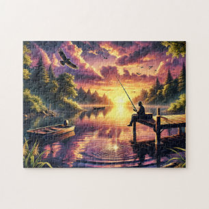 Puzzle Escape de Pesca Lago Pacífico al Atardecer