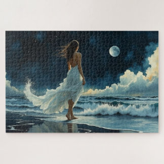 Puzzle Escape en la costa bajo la Luna | Arte costero