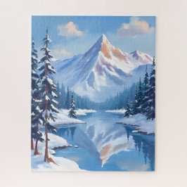 Puzzle Escape Montañoso | Naturaleza Acuarela de Nieve In