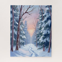 Puzzle Escape Nevado | Pintura en Acuarela del Bosque de