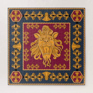 Puzzle Escarabajo en la cabeza de león: motivo dorado.