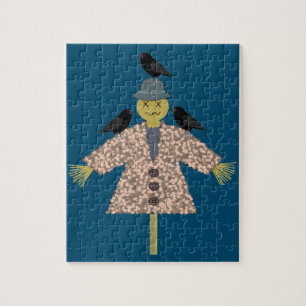 Puzzle Escarecrow y ravens de paja de Halloween