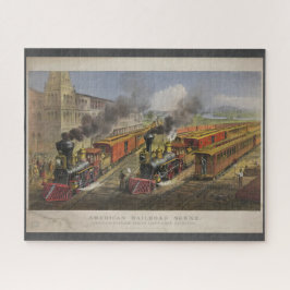 Puzzle Escena americana del ferrocarril